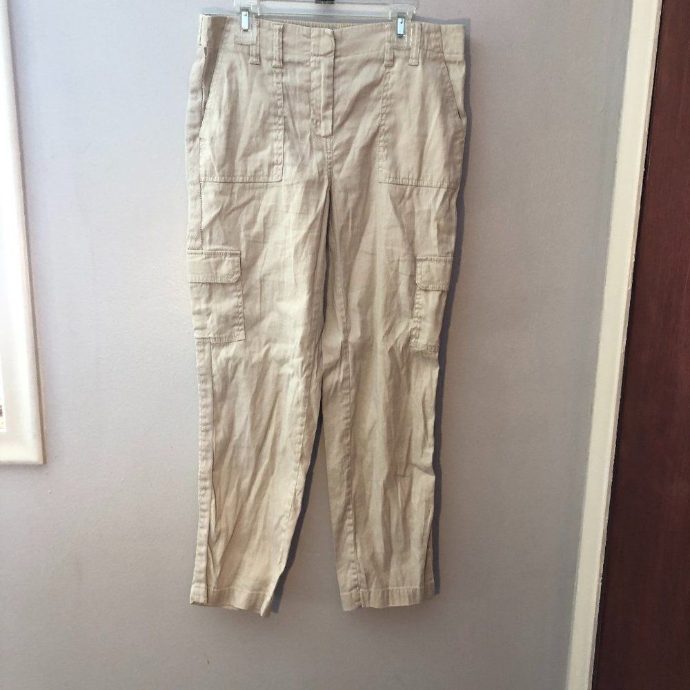 Chicos Womens Cotton Blend Chino Pants Size 00 US 6 off White Stretch.    KS